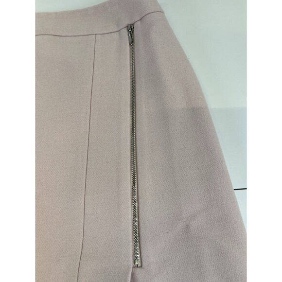 White House/Black Market Pink Above Knee Skirt.Asymmetrical Zipper Front Size 6 - Picture 2 of 10